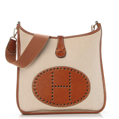 Hermes Toile Natural Barenia Evelyne GM Fauve 1 of 7