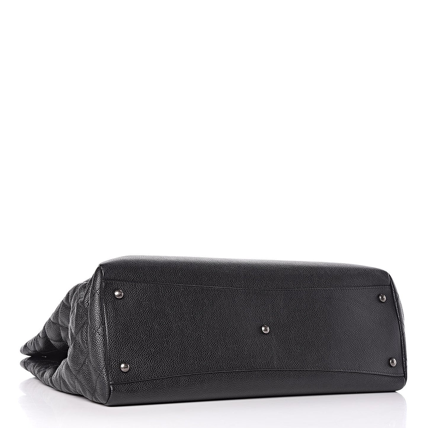 Caviar Tweed Quilted Large Coco Break Shopping Bag Black