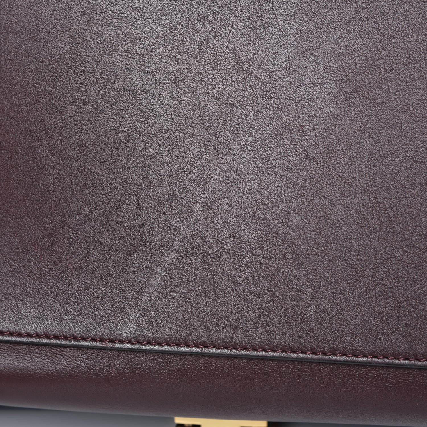 Celine Drummed Calfskin Suede Medium Tri-Color Trapeze Burgundy 13 of 14