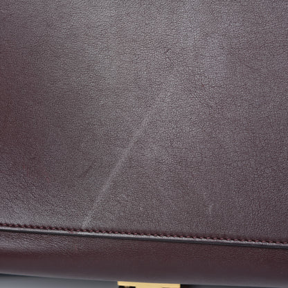 Celine Drummed Calfskin Suede Medium Tri-Color Trapeze Burgundy 13 of 14