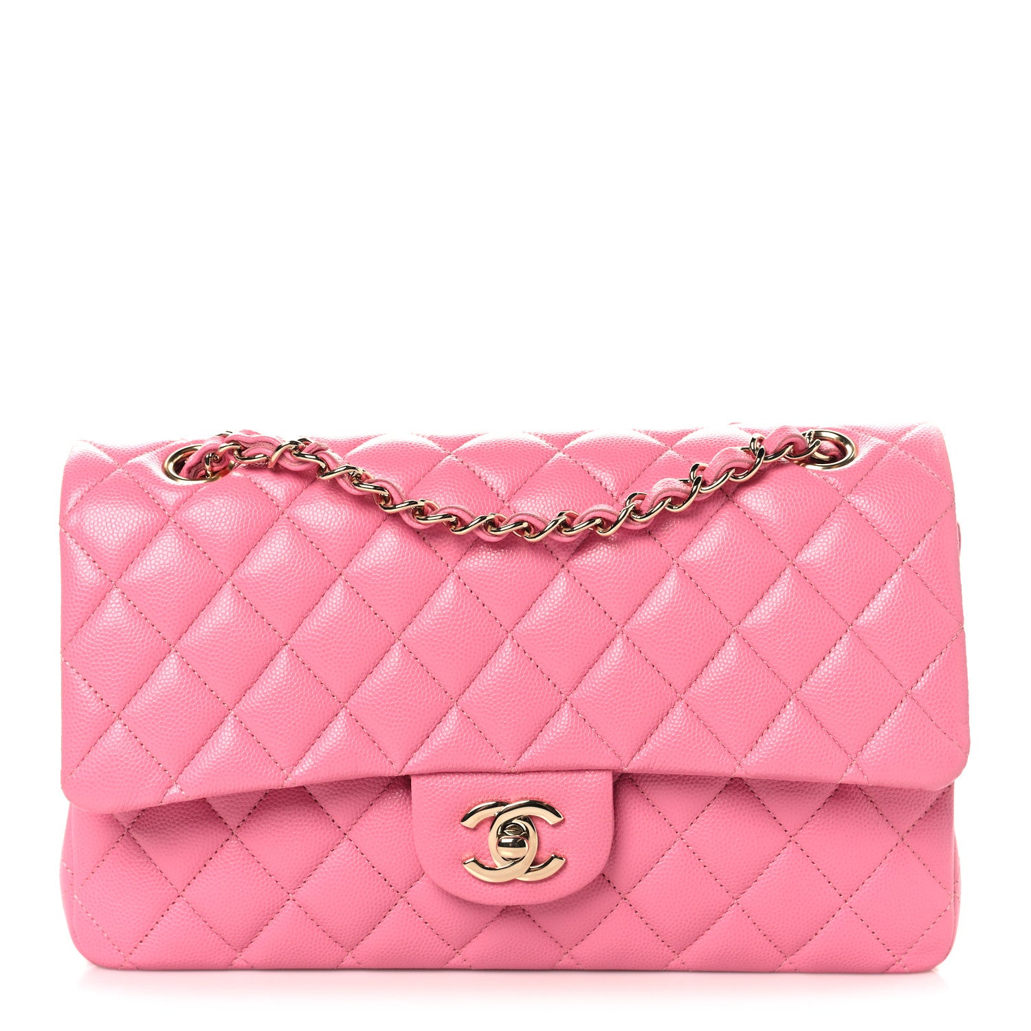 Chanel Caviar Quilted Medium Double Flap Pink 1 of 10