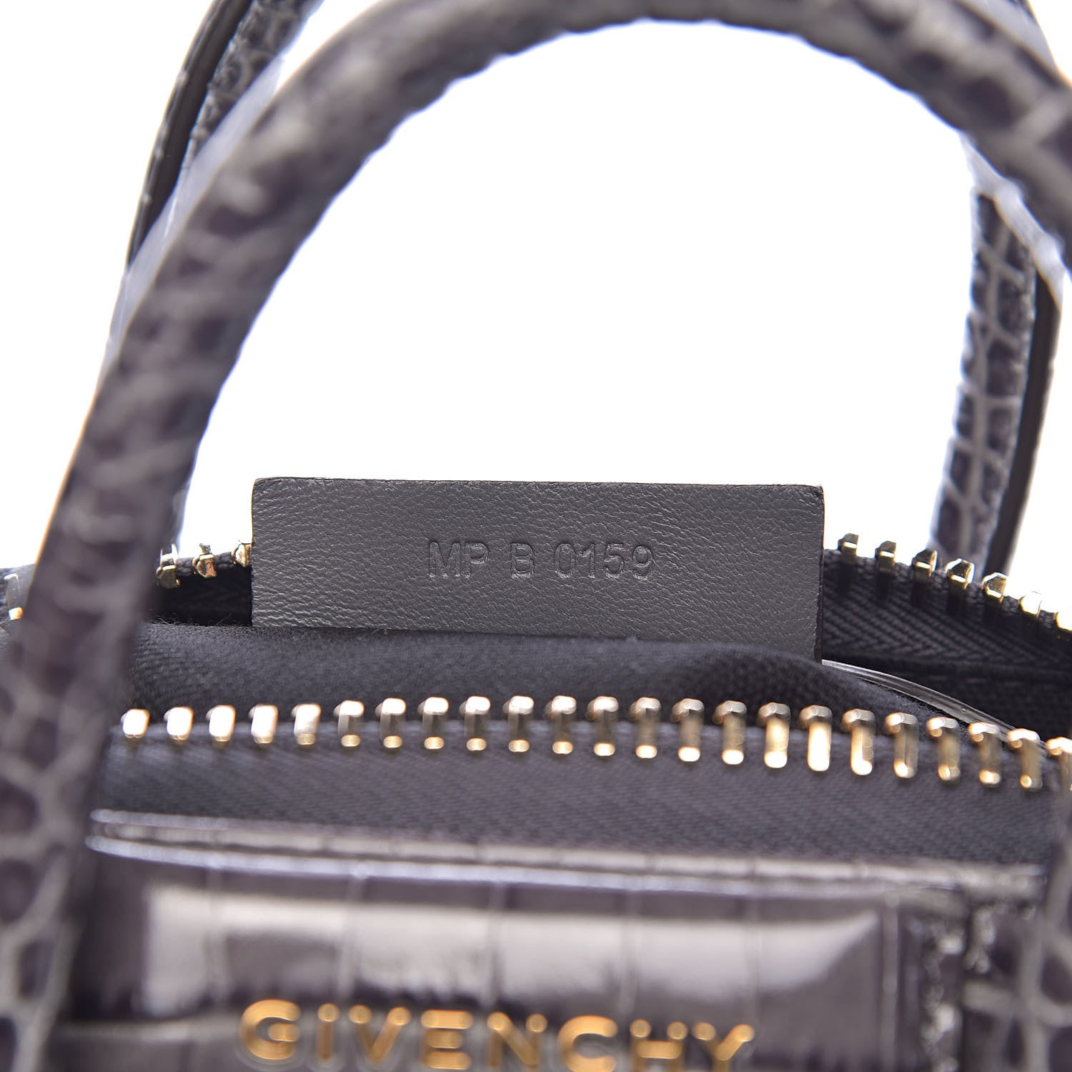 Givenchy Calfskin Crocodile Embossed Mini Antigona Storm Grey 7 of 10
