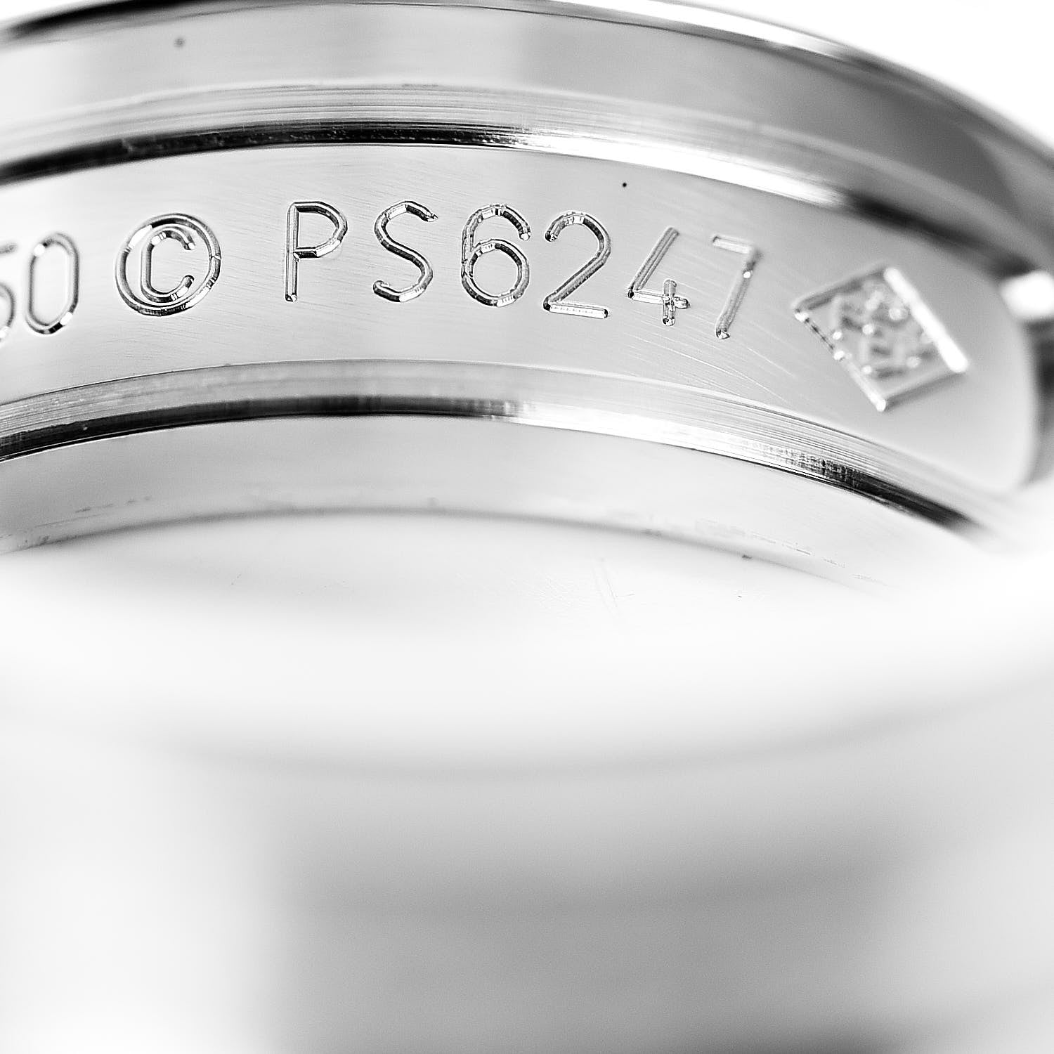 Cartier 18K White Gold Diamond 6.5mm Logo De Ring 50 5.25 6 of 6