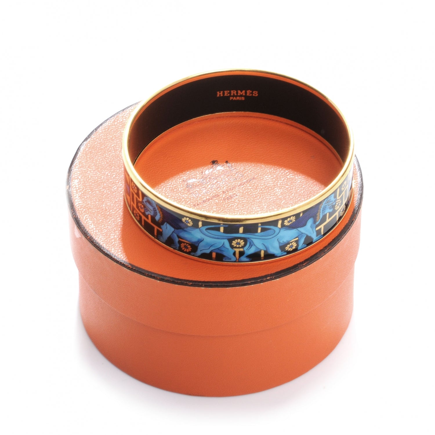 Hermes Enamel Printed Lion Wide Bracelet 65 6 of 6