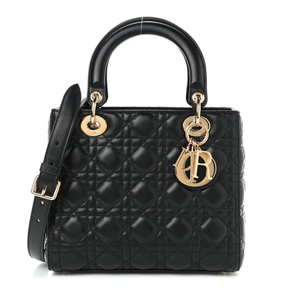 Christian Dior Lambskin Cannage Medium Lady Dior Black 1 of 9
