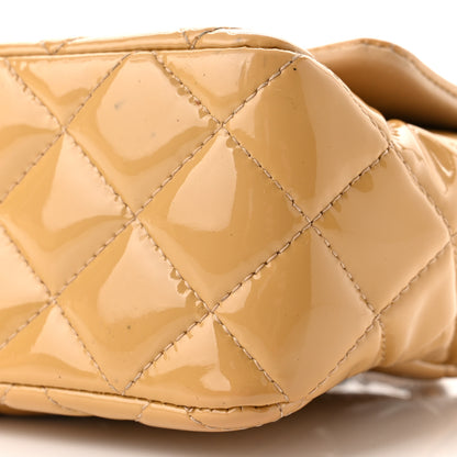 Chanel Patent Calfskin Quilted Mini Rectangular Flap Beige 9 of 10