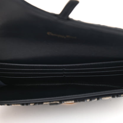 Christian Dior Oblique Saddle Chain Long Wallet Blue 6 of 9