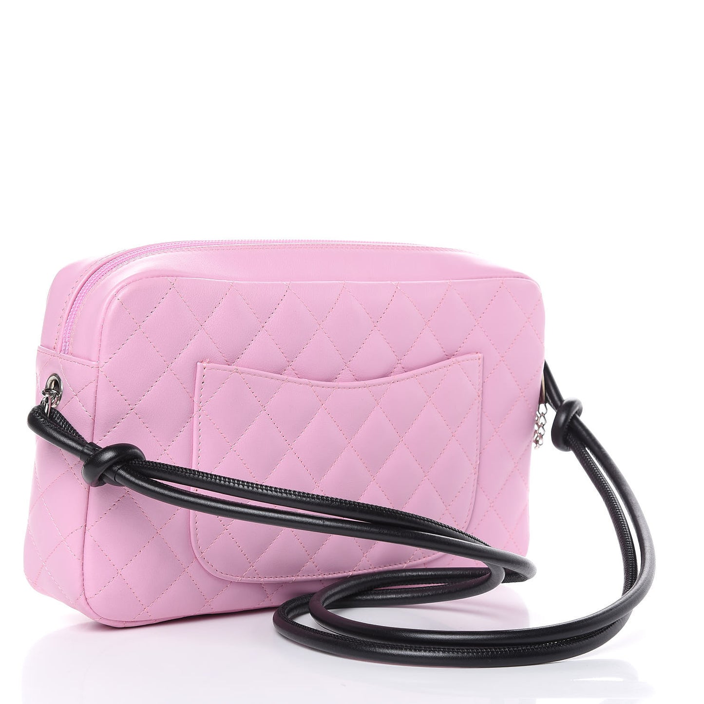 Calfskin Quilted Cambon Camera Bag Pink Black