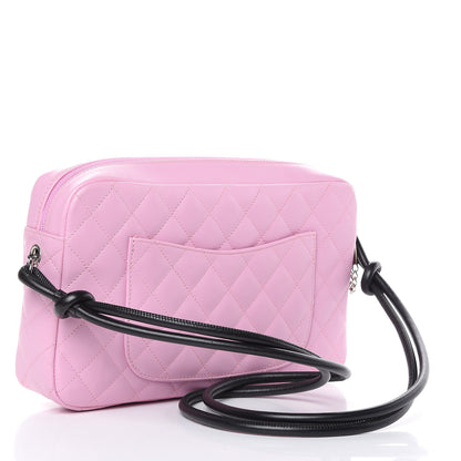 Chanel Calfskin Quilted Cambon Camera Bag Pink Black 3 of 11