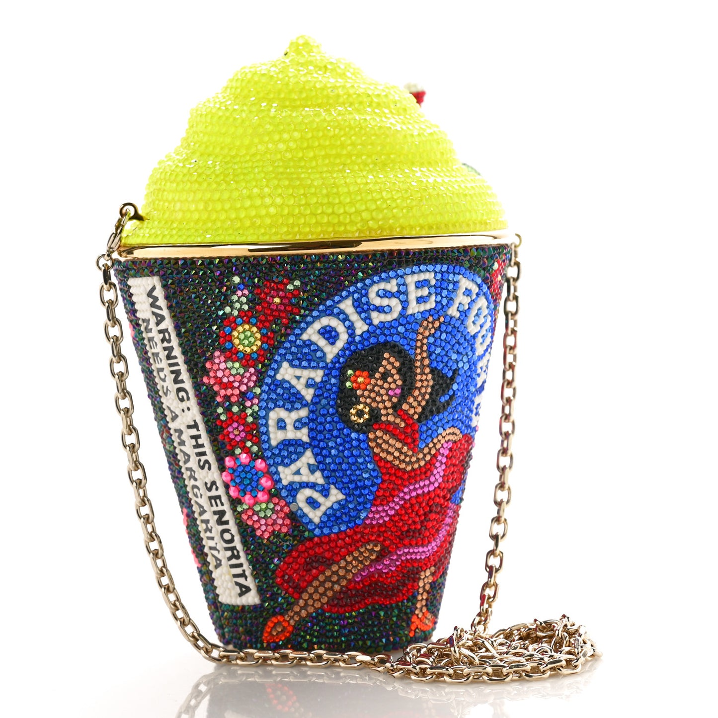 Crystal Frozen Margarita Minaudiere Clutch Multicolor