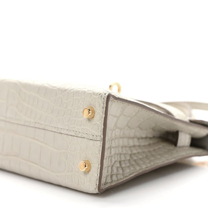 Hermes Matte Alligator Mini Kelly Sellier 20 Beton 8 of 9