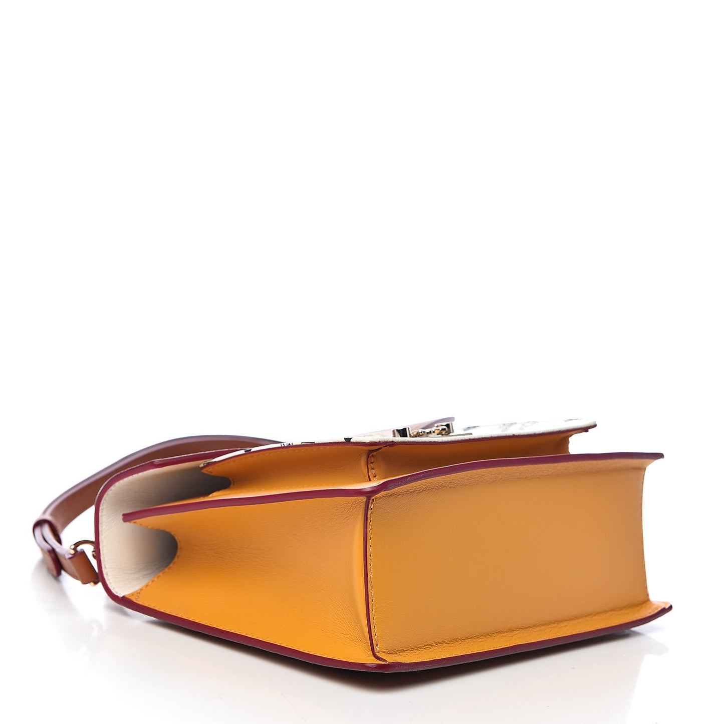 Visetos Small Patricia Satchel Cognac White