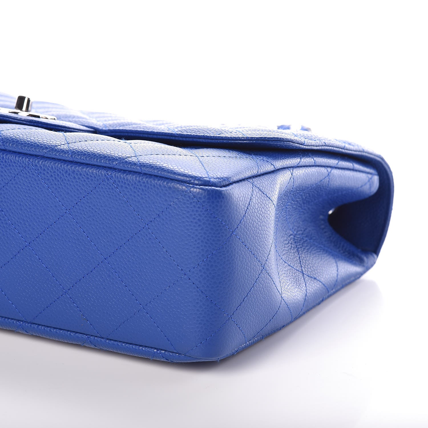 Chanel Caviar Quilted Jumbo Single Flap Blue 10 of 11