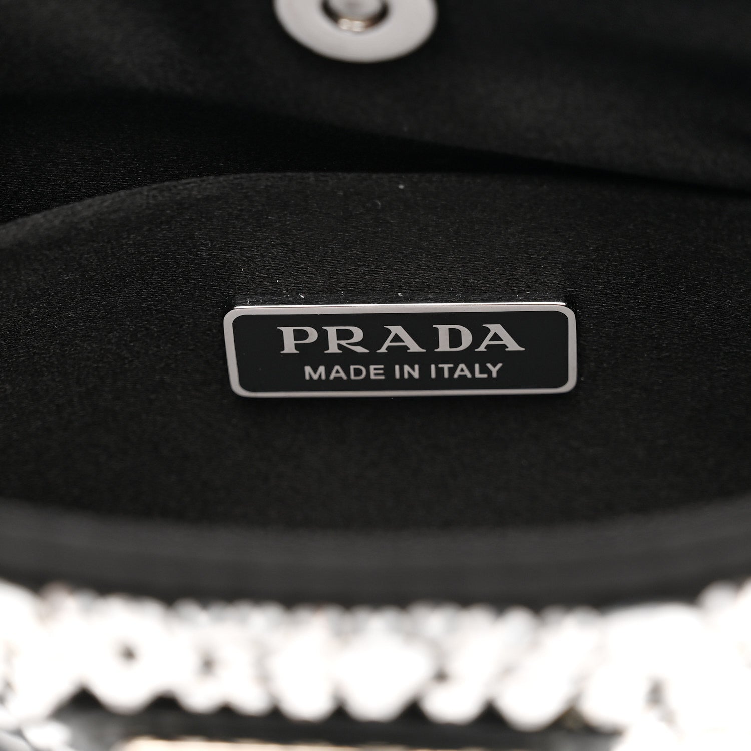 Prada Satin Crystal Cleo Adjustable Strap Shoulder Bag Metal 5 of 8