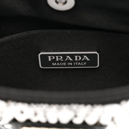 Prada Satin Crystal Cleo Adjustable Strap Shoulder Bag Metal 5 of 8