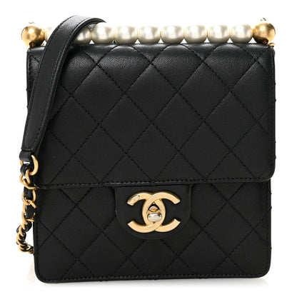 Chanel Goatskin Quilted Chic Pearls Flap Black 1 of 12