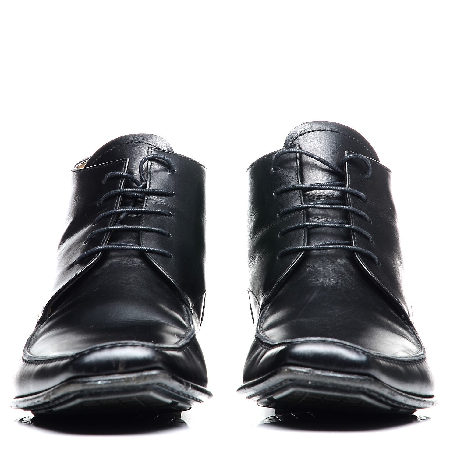 Louis Vuitton Calfskin Lace Up Ankle Boots 7 Black 2 of 10