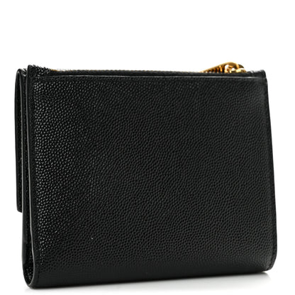Saint Laurent Grain De Poudre Monogram Bi-Fold Wallet Black 3 of 13