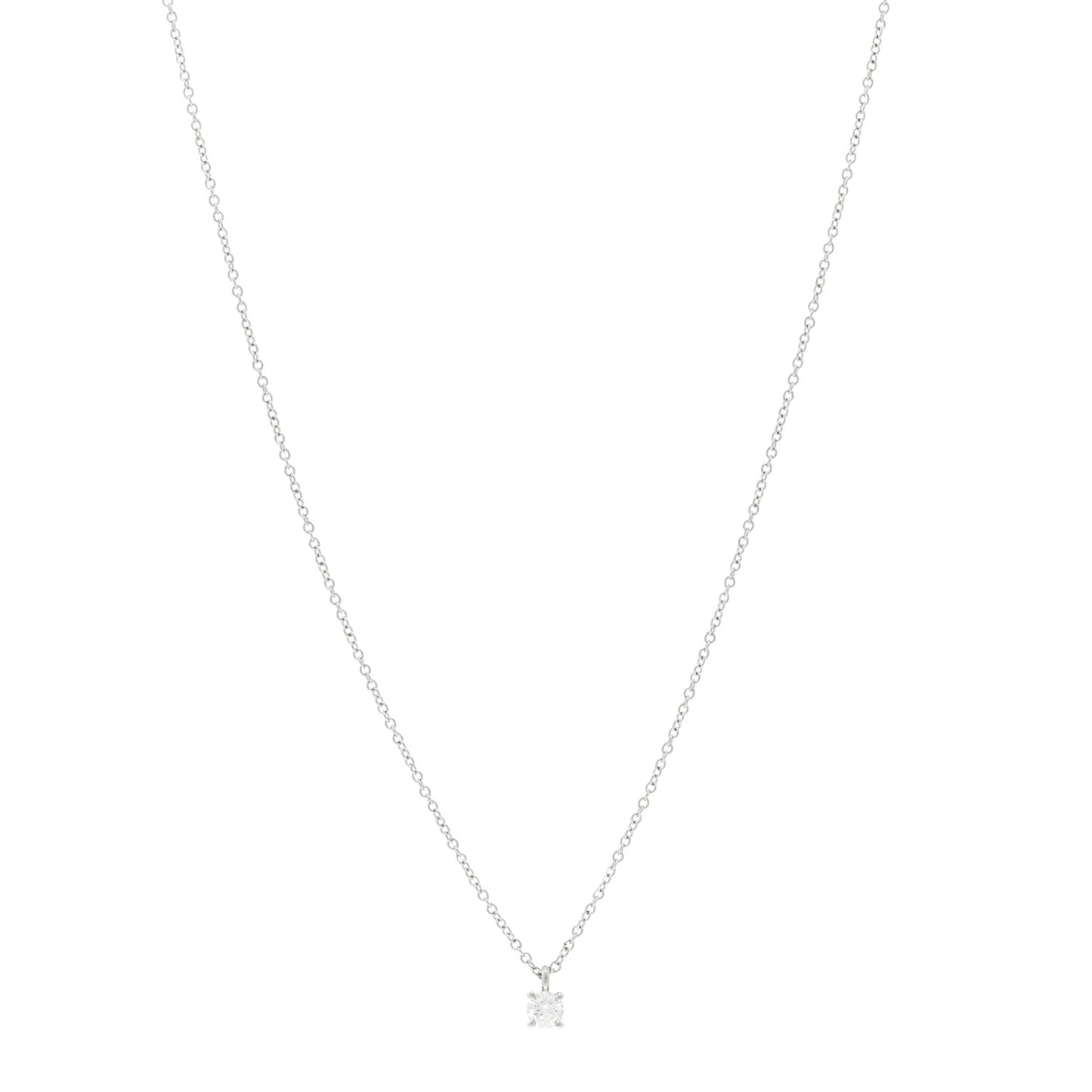 Platinum Diamond .16ct Solitaire Pendant Necklace