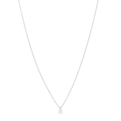 Tiffany Platinum Diamond .16ct Solitaire Pendant Necklace 1 of 4