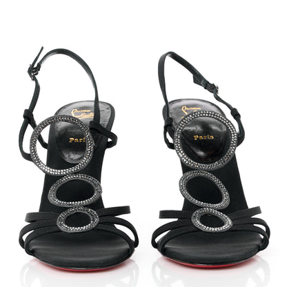 Christian Louboutin Crepe Crystal Troisronds 100 Sandals 37 Black 2 of 8