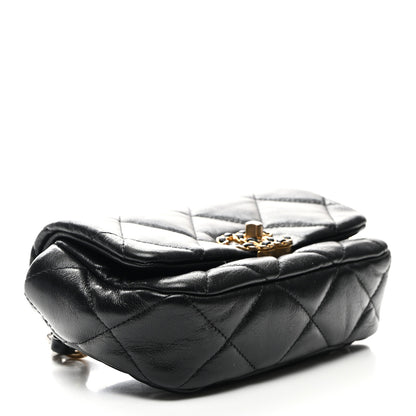 Chanel Goatskin Quilted Chanel 19 Waist Bag Black 4 of 11