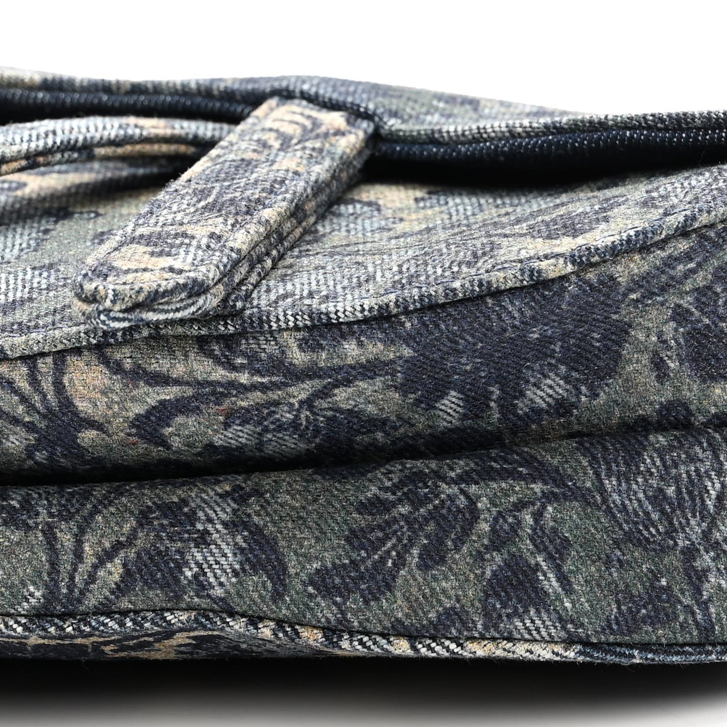 Denim Brocart Embroidered Saddle Bag Blue