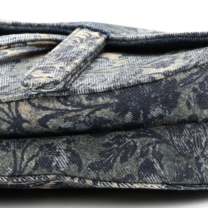 Christian Dior Denim Brocart Embroidered Saddle Bag Blue 10 of 10