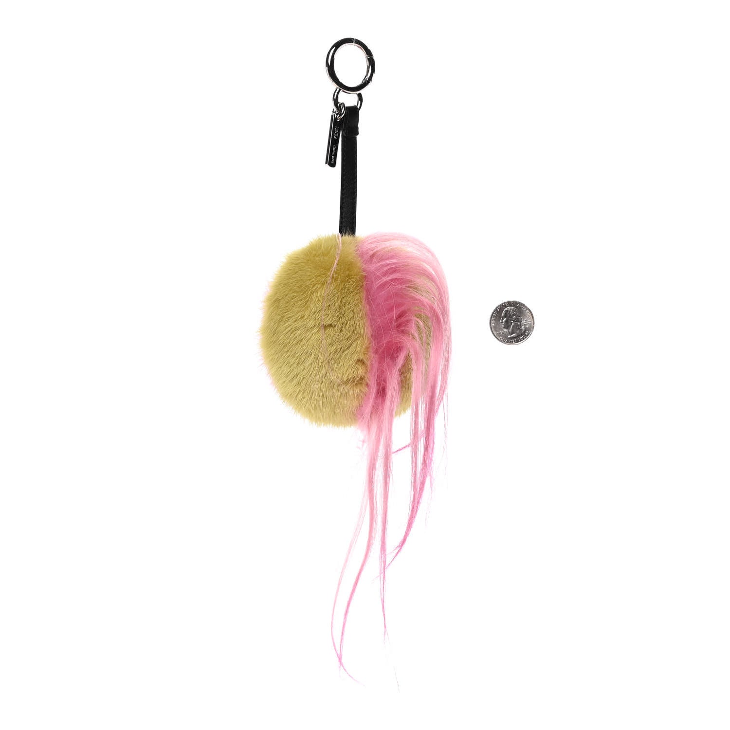 Fendi Mink Goat Fur Nappa QuTweet Coolibri Bag Bug Charm Verde Acido Fuxia Multicolor Black 2 of 5