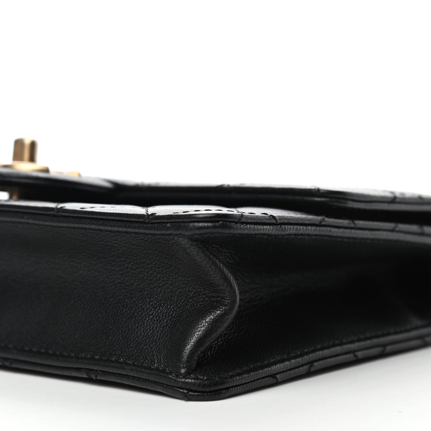Lambskin Quilted Small Chic Pearls Flap Black