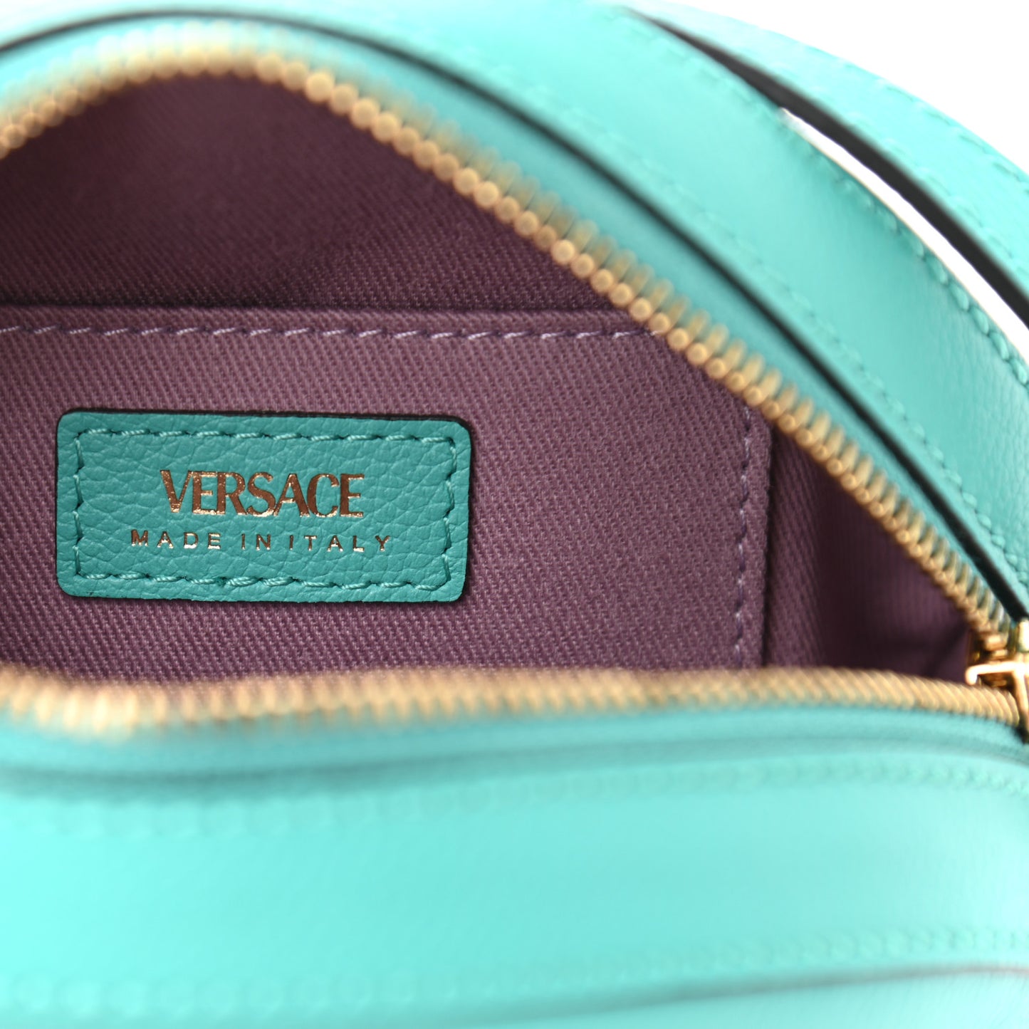 Calfskin La Medusa Round Camera Bag Turquoise