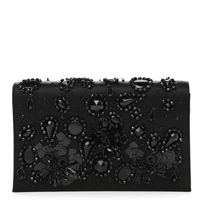 Prada Satin Crystal Clutch Black 1 of 8