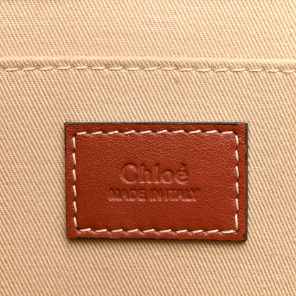 Chloe Cotton Calfskin Medium Woody Ribbon Tote White Brown 6 of 11