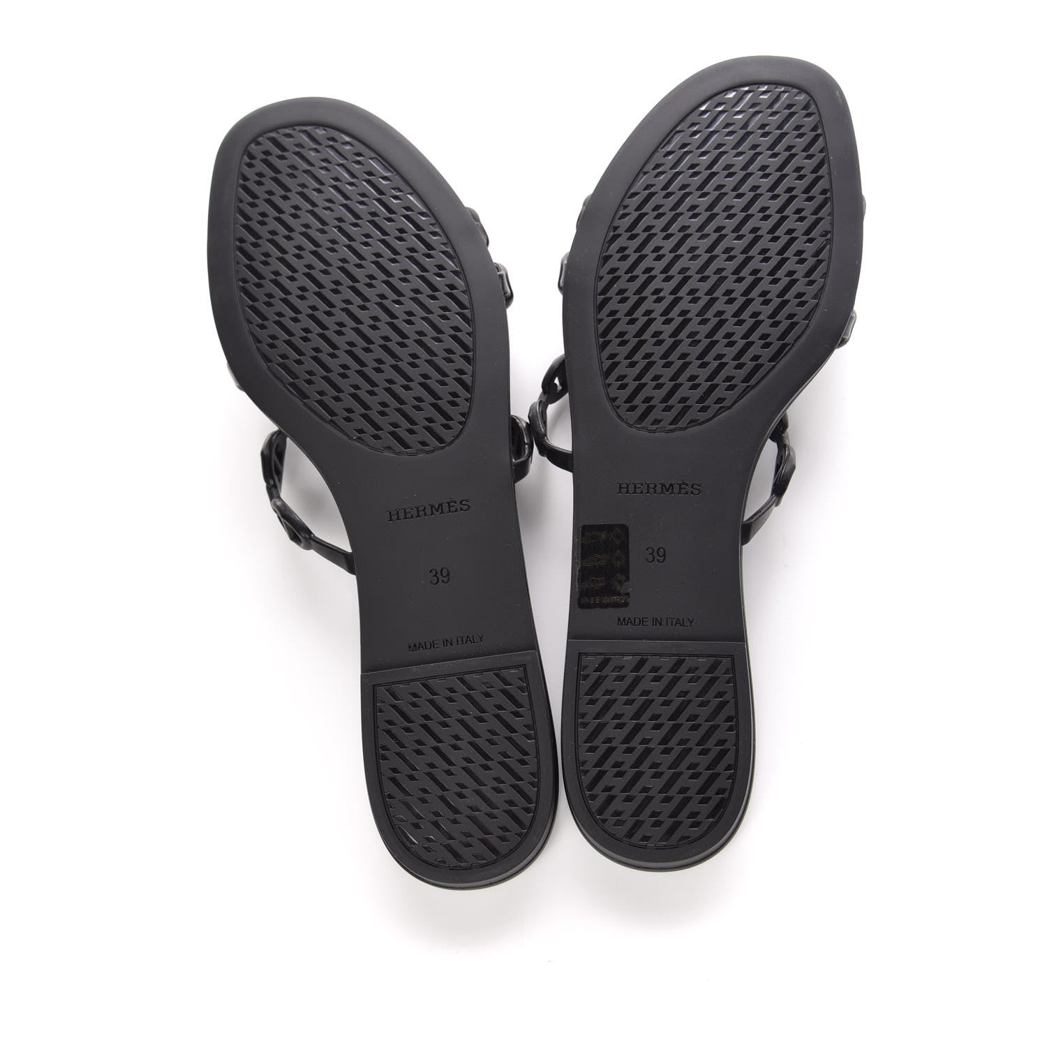 Hermes Rubber Chaine d'Ancre Rivage Sandals 39 Black 5 of 8