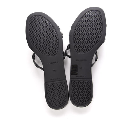 Hermes Rubber Chaine d'Ancre Rivage Sandals 39 Black 5 of 8