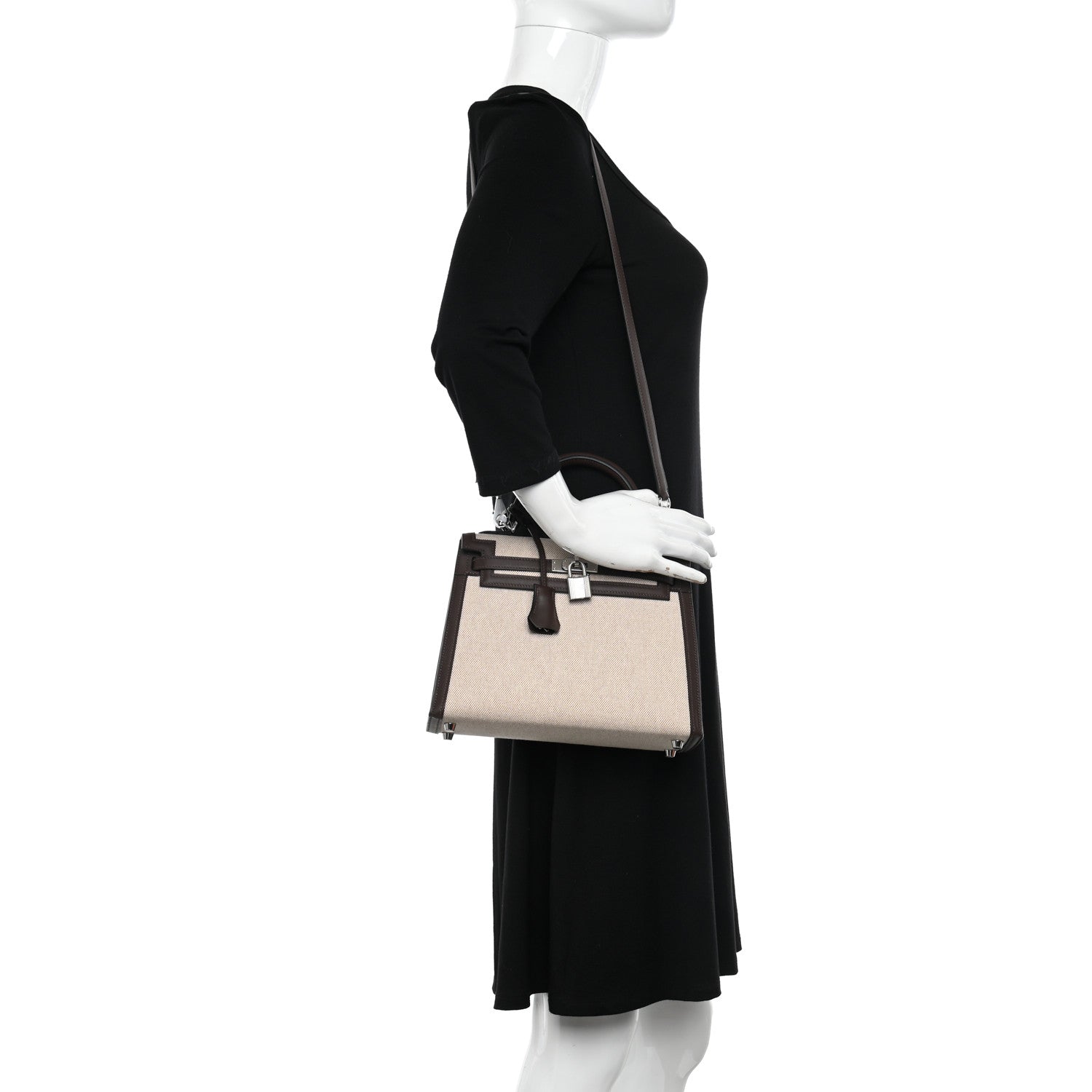 Hermes Toile Swift Verso Kelly Sellier 25 Ecru Rouge Sellier 2 of 11
