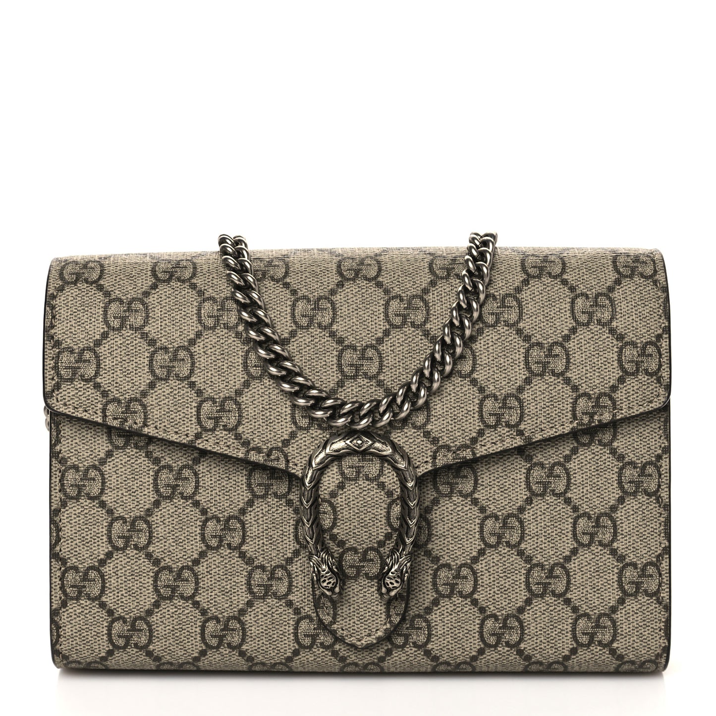 GG Supreme Monogram Mini Dionysus Chain Wallet Beige Taupe