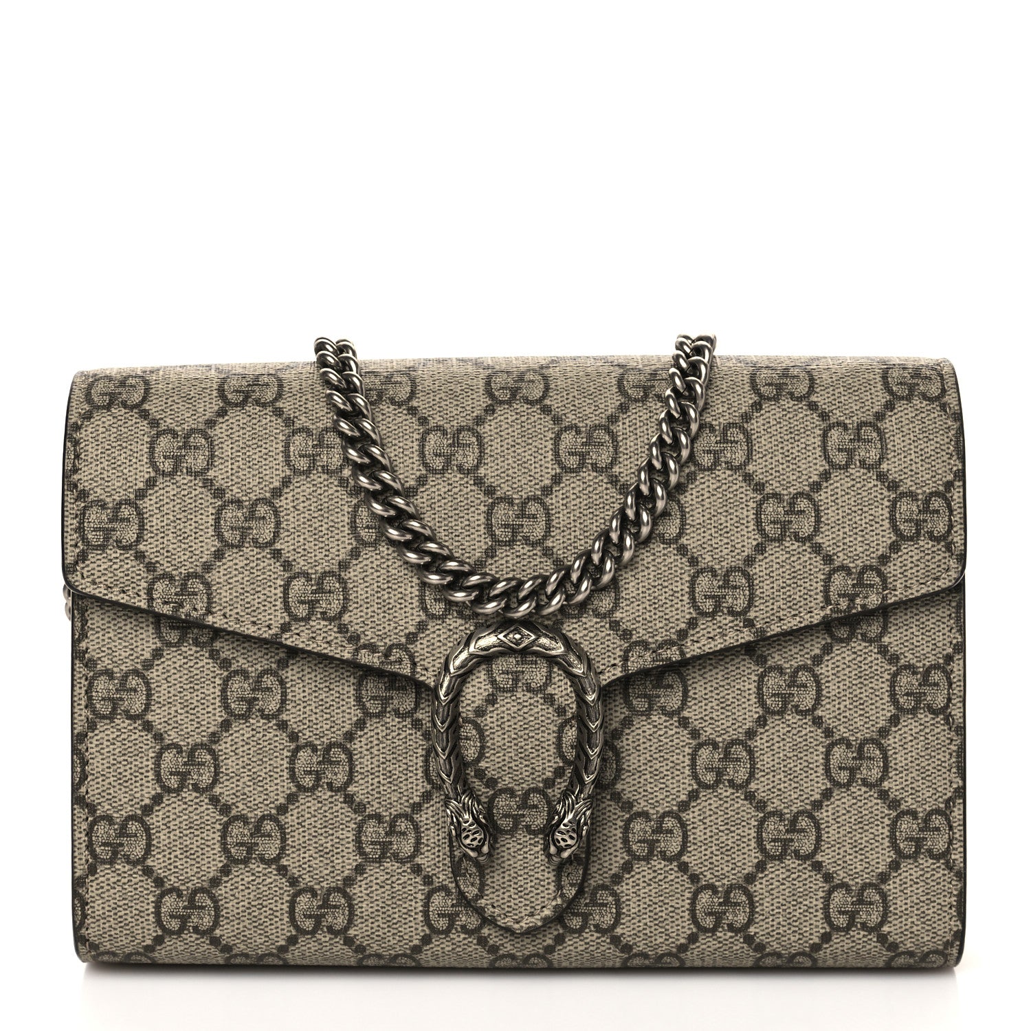 Gucci GG Supreme Monogram Mini Dionysus Chain Wallet Beige Taupe 1 of 10