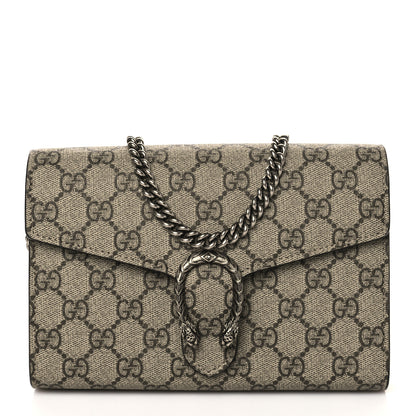 Gucci GG Supreme Monogram Mini Dionysus Chain Wallet Beige Taupe 1 of 10