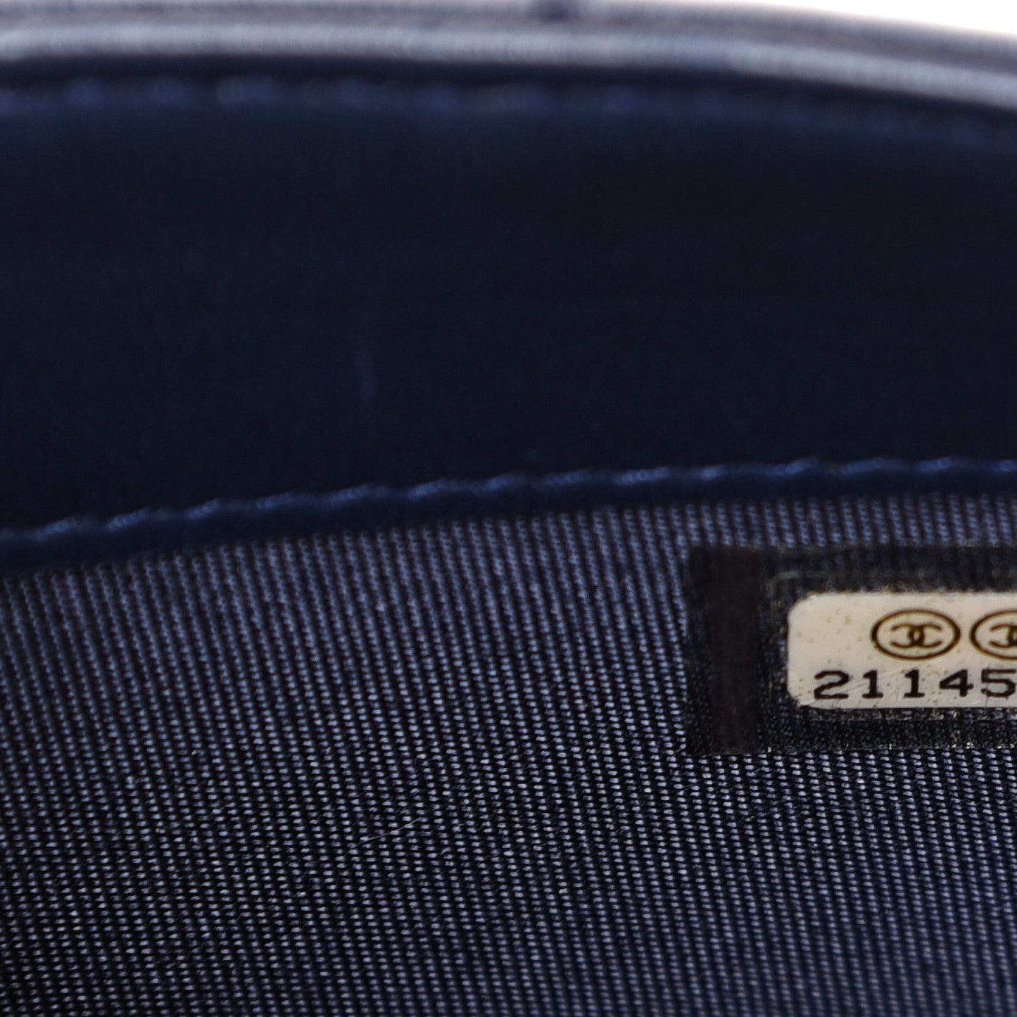 Lambskin Quilted Boy Wallet On Removable Chain WOC Navy Blue