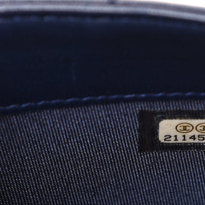 Chanel Lambskin Quilted Boy Wallet On Removable Chain WOC Navy Blue 7 of 18