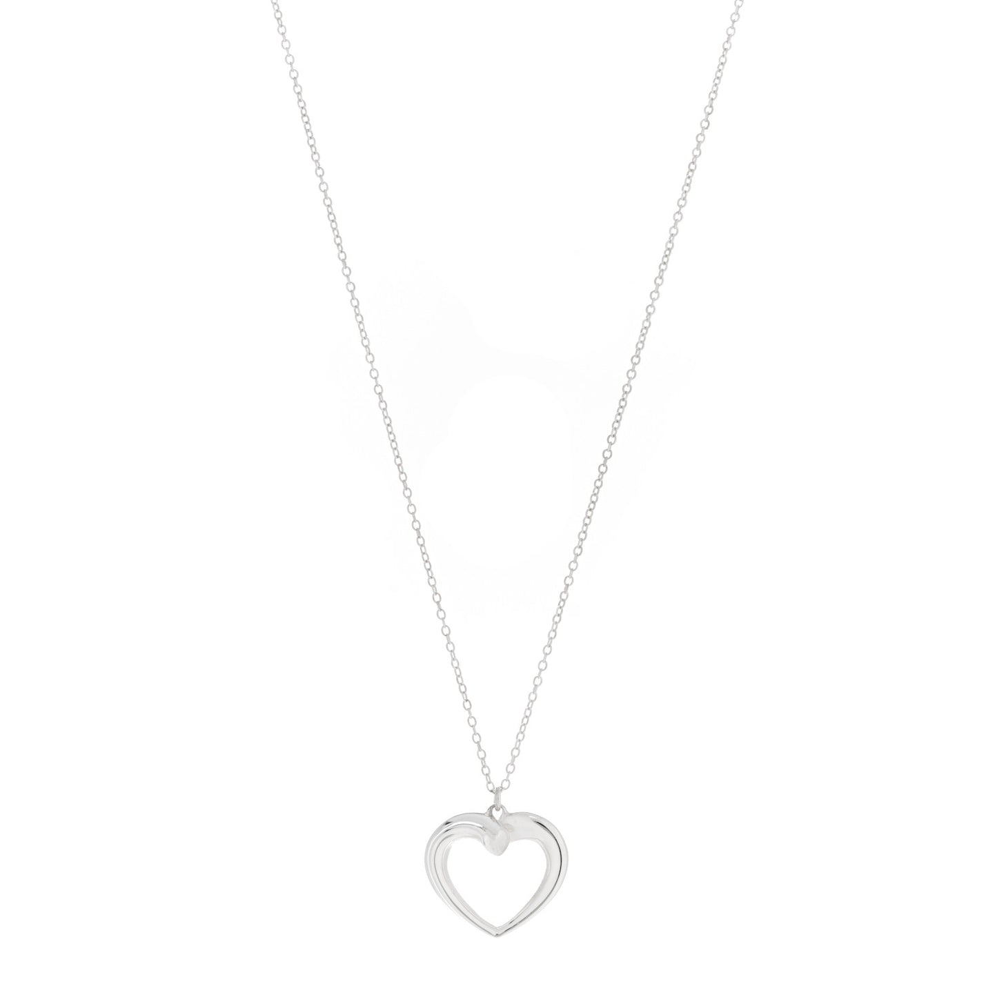 Sterling Silver Twist Heart Pendant Necklace