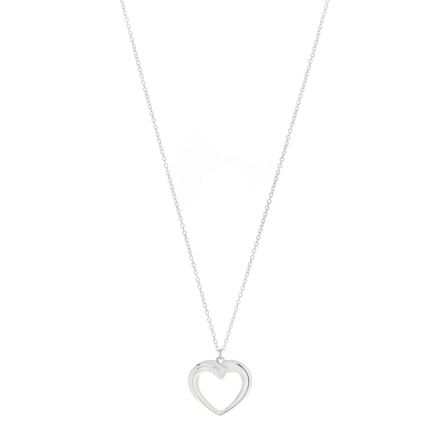 Tiffany Sterling Silver Twist Heart Pendant Necklace 1 of 5