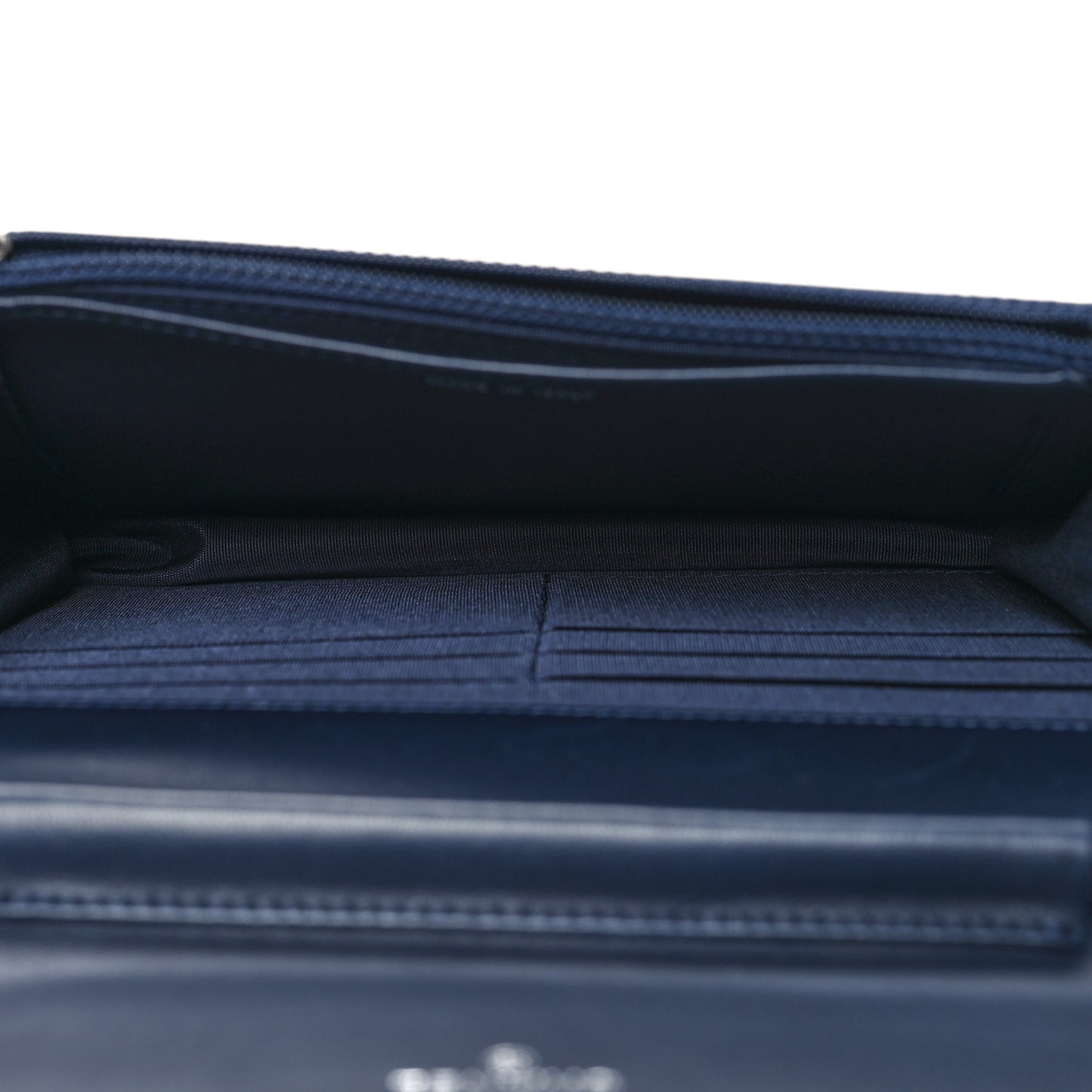 Lambskin Quilted Boy Wallet On Chain WOC Navy Blue
