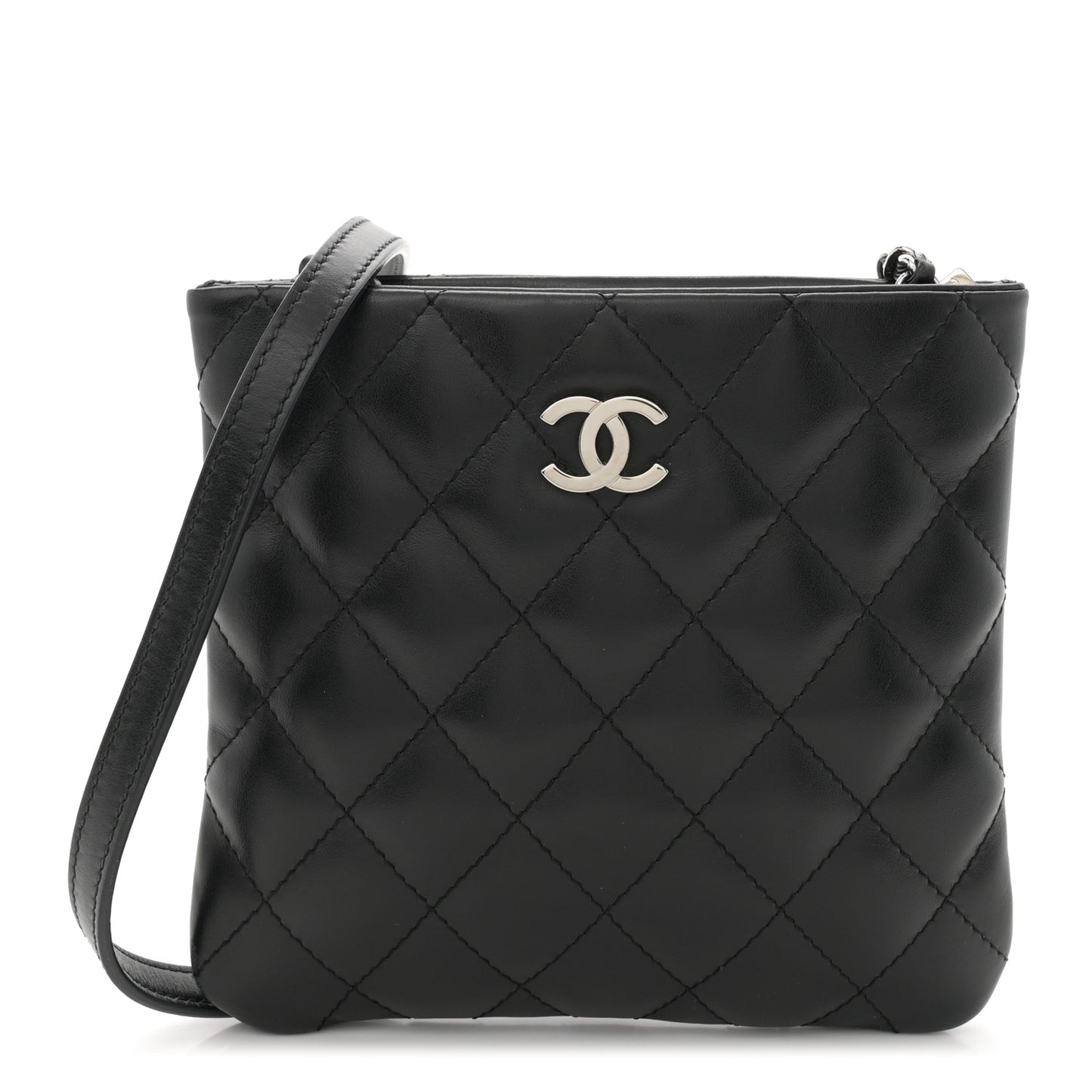 Lambskin Quilted Crossbody Bag Black