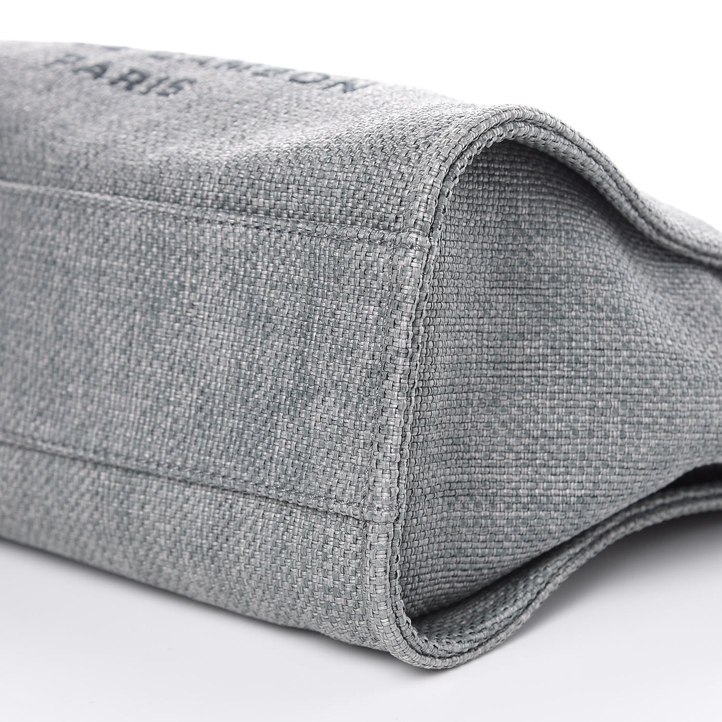 Woven Straw Raffia Small Deauville Tote Grey