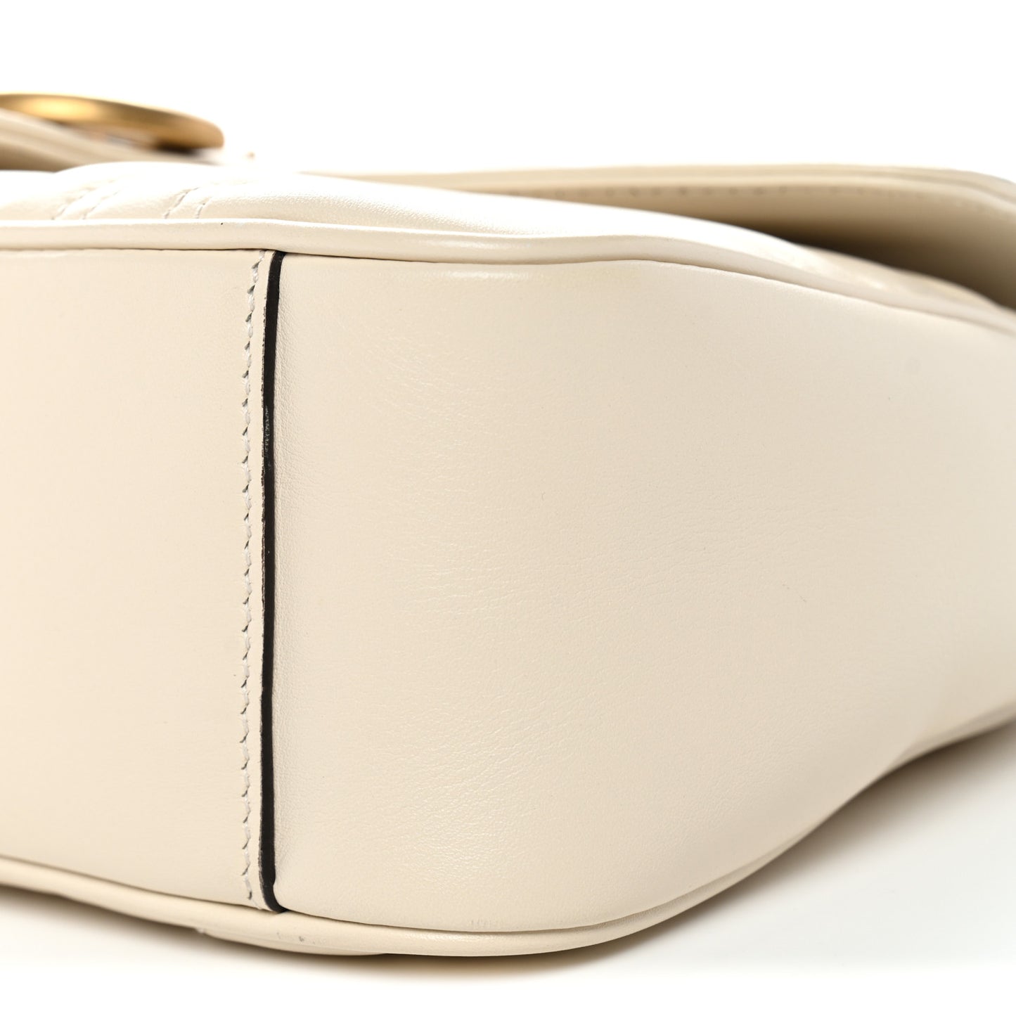 Calfskin Matelasse Small GG Marmont Shoulder Bag White