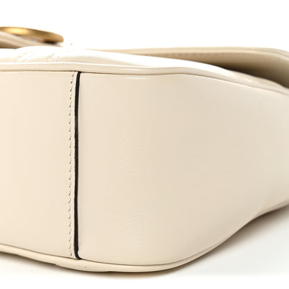 Gucci Calfskin Matelasse Small GG Marmont Shoulder Bag White 10 of 11