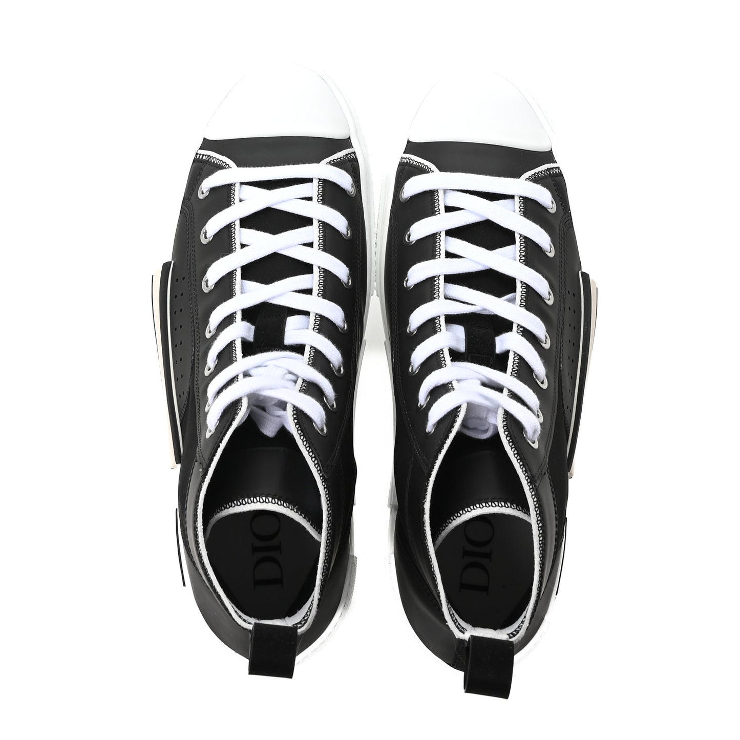 Nylon Calfskin Mens B23 High Top Sneakers 42 Black