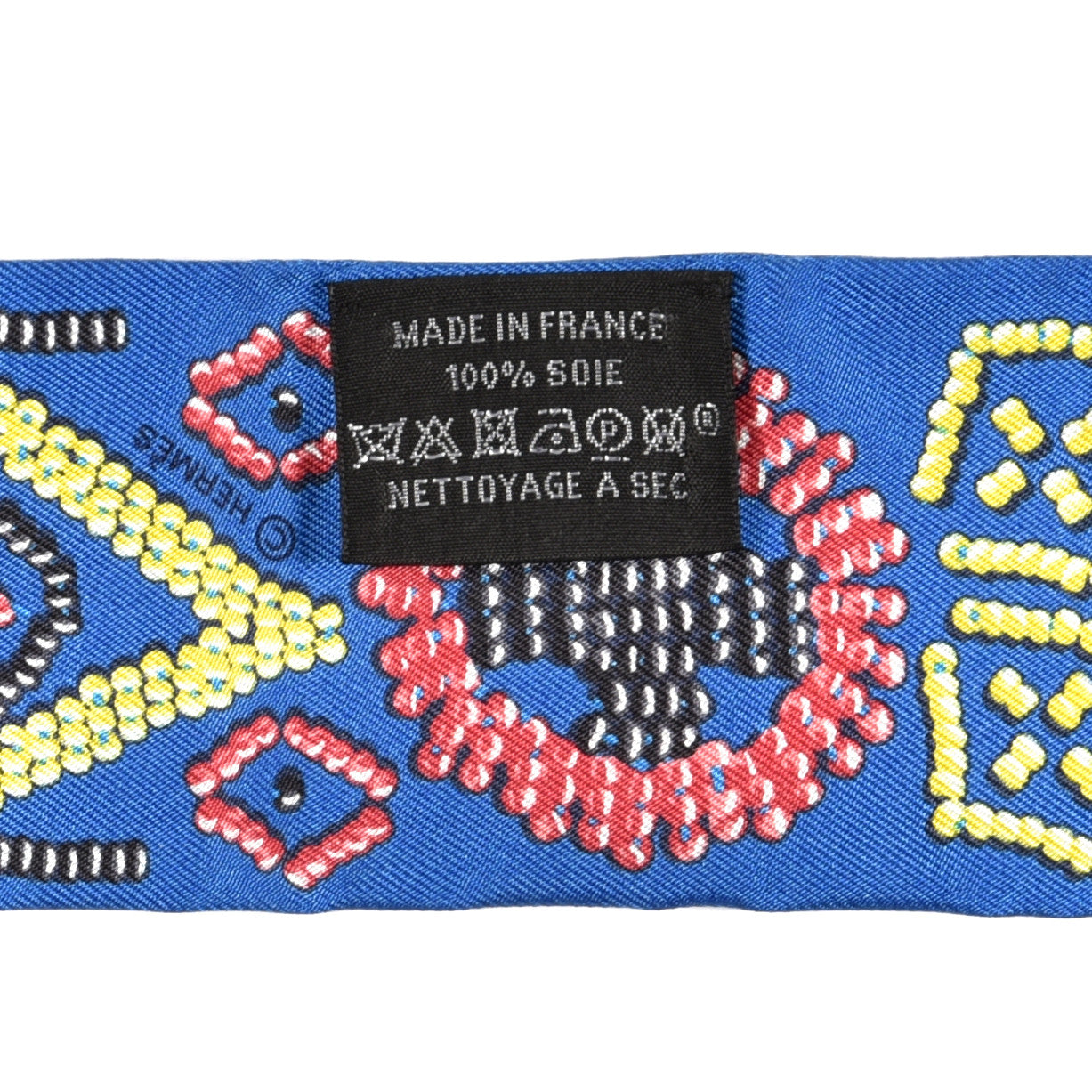 Hermes Silk Kelly En Perles Twilly Bleu Royal Jaune Framboise 3 of 3